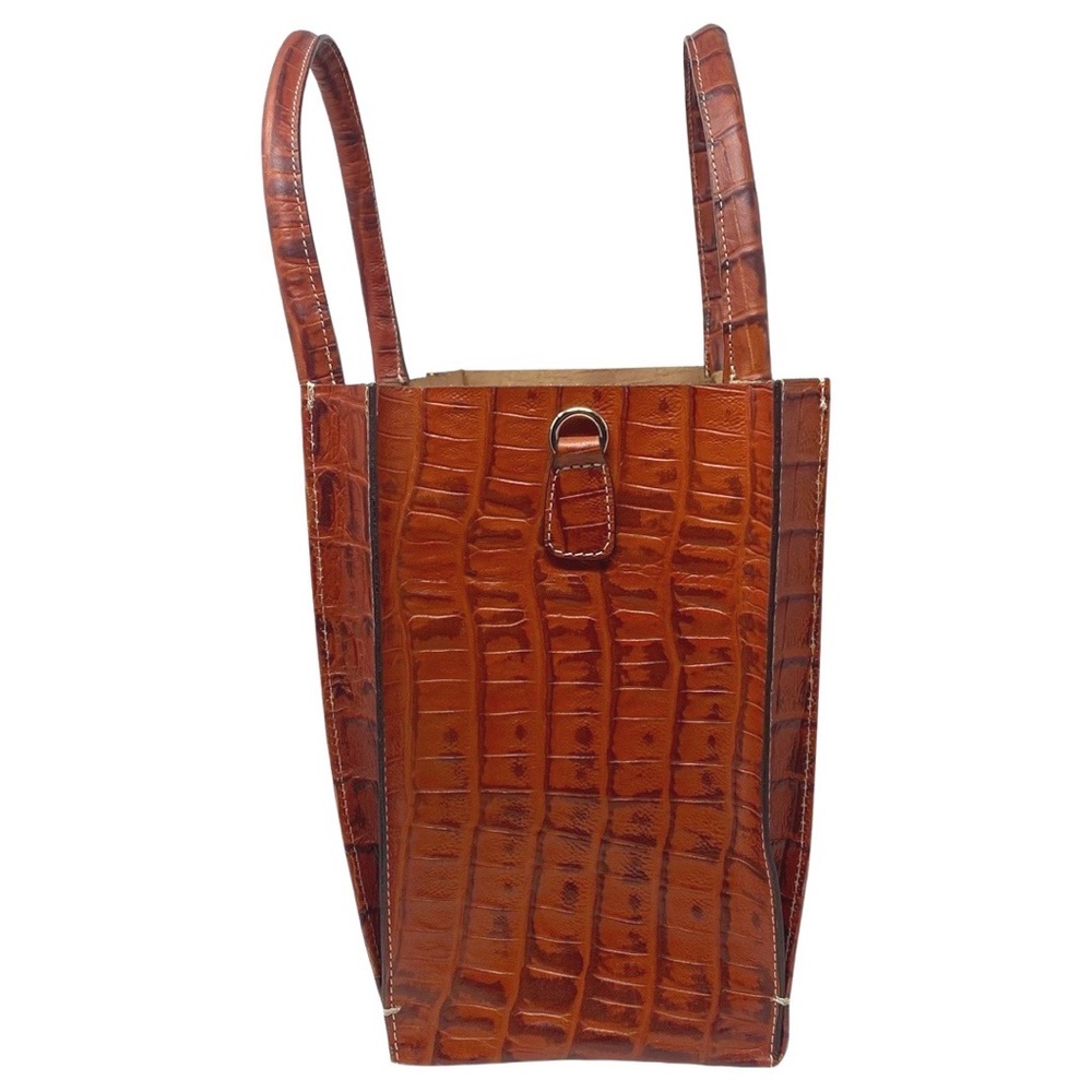 Russell & Bromley London Croc Embossed Burnt Orange Tote Bag - Picture 6 of 12